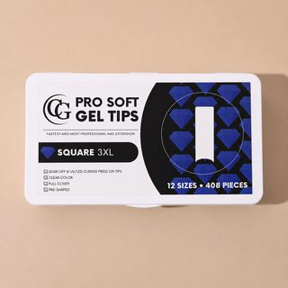 Extension Tips - Half Cover Square 3XL Large