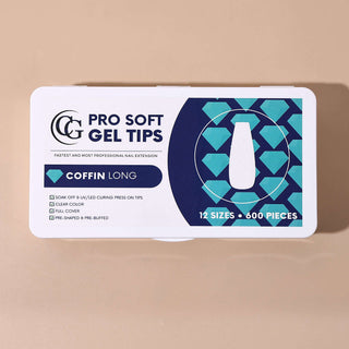 Pro Soft Gel Tips Coffin Long